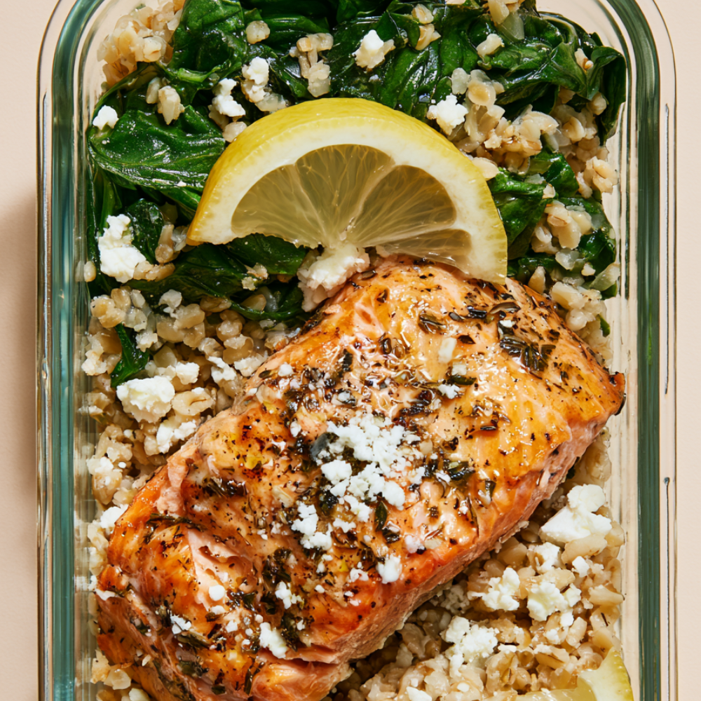 Lemon Herb Salmon with Farro