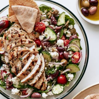 Mediterranean Greek Salad with Grilled Chicken