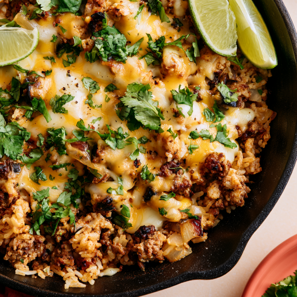 Mexican Ground Beef and Rice Skillet