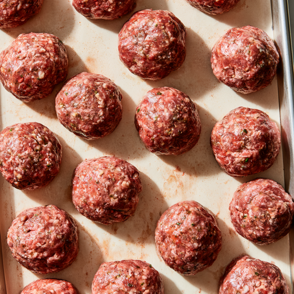 Oven Baked Ground Beef Meatballs -unbaked