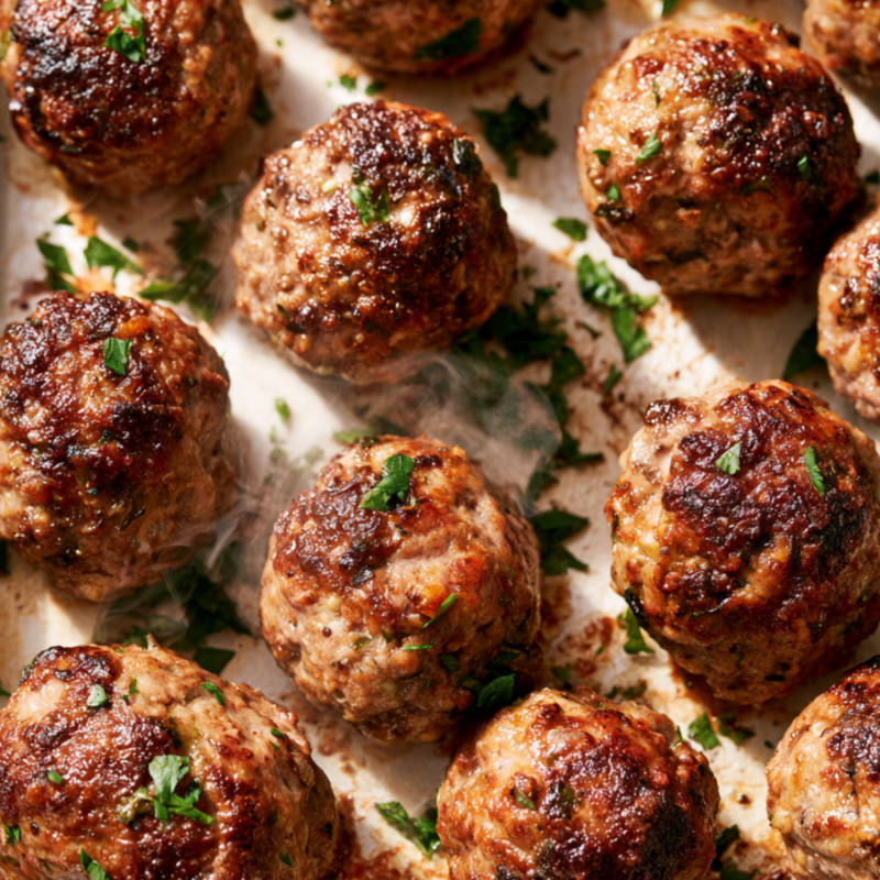 Oven Baked Ground Beef Meatballs