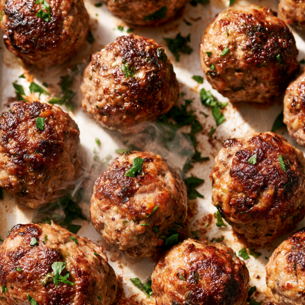 Oven Baked Ground Beef Meatballs
