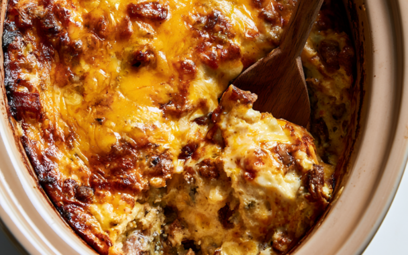 Overnight Crockpot Breakfast Casserole