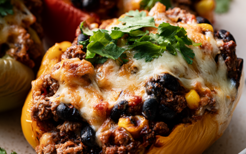 Stuffed Bell Peppers with Ground Beef (Easy Freezer-Friendly Dinner)