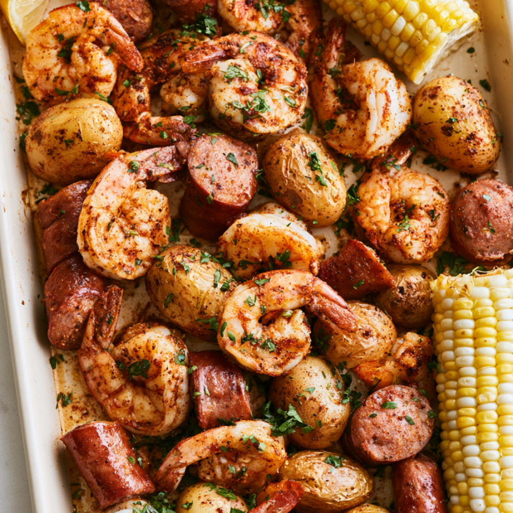 Sheet Pan Cajun Shrimp and Sausage Meal Prep