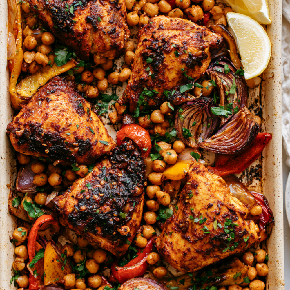 Sheet Pan Harissa Chicken Meal Prep