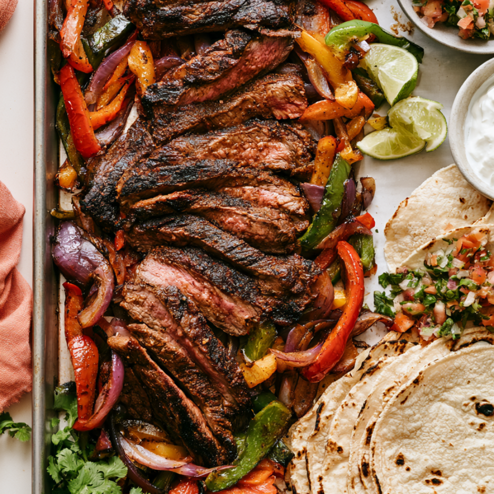 Sheet Pan Steak Fajita Bowls Meal Prep