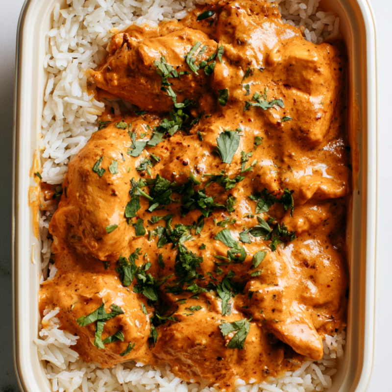 Slow Cooker Butter Chicken Meal Prep (33g Protein)