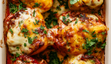 Stuffed Pepper Casserole with Ground Beef and Rice