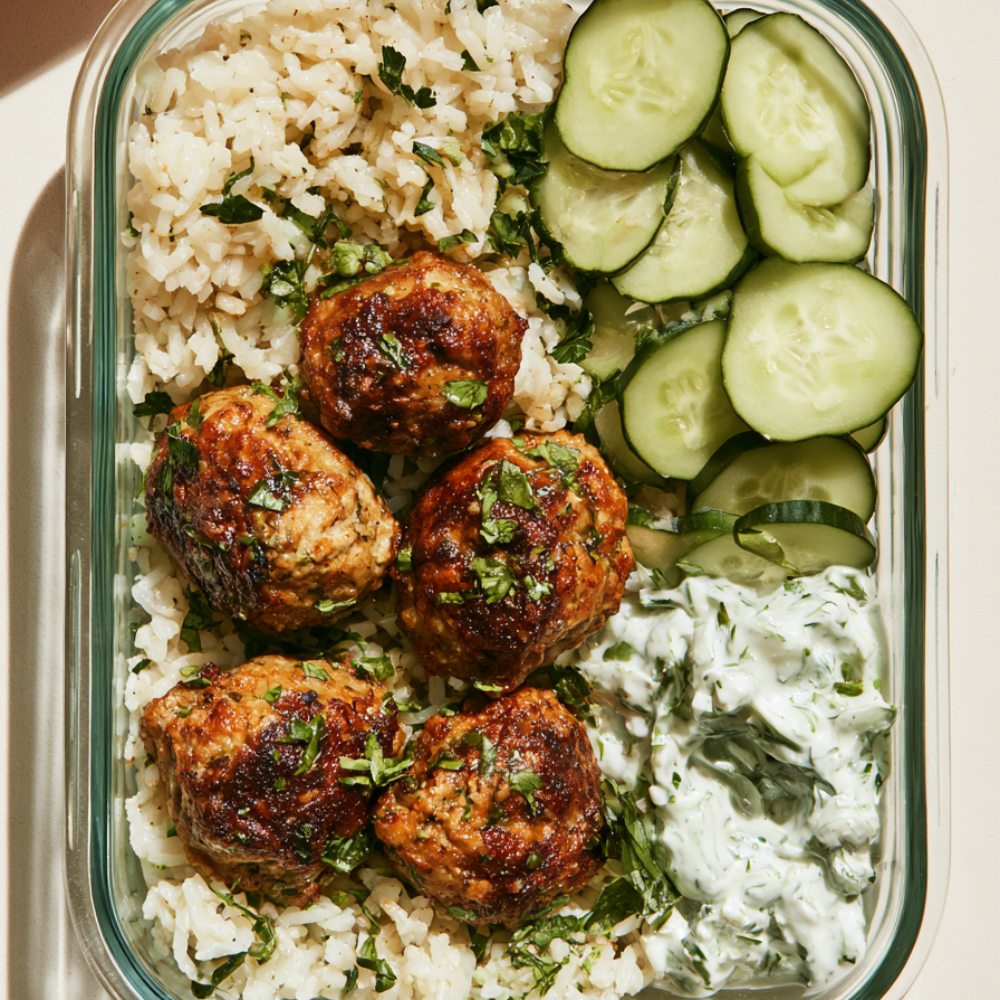 Turkey Meatball Bowls with Mint