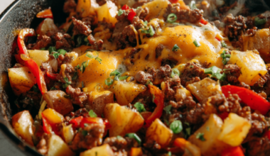 One pan ground beef and potatoes