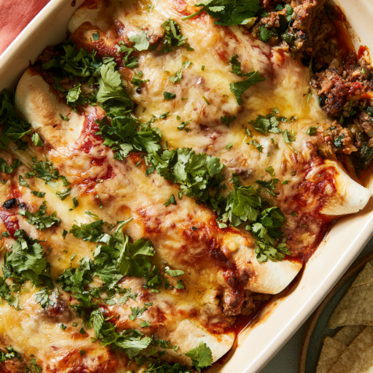 ground beef enchiladas-baked