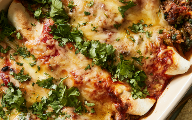 ground beef enchiladas-baked