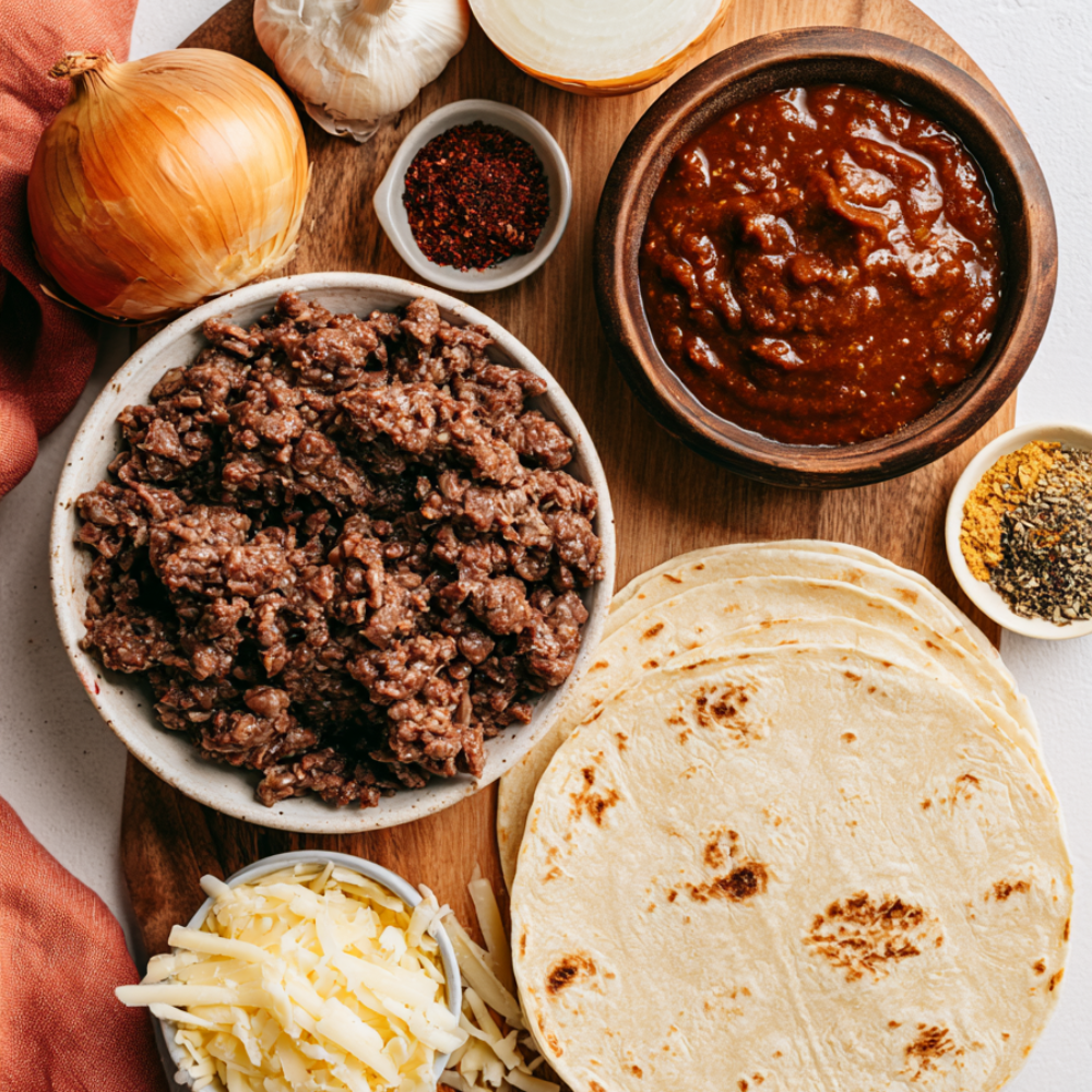 ground beef enchiladas-ingredients