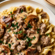 ground beef stroganoff-plated