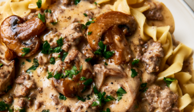 ground beef stroganoff-plated