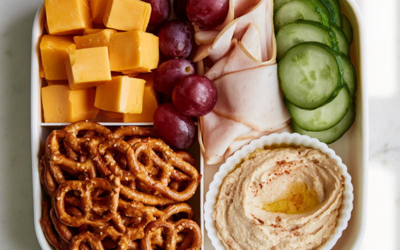 1. Classic Cheddar, Turkey & Pretzel Snack Box