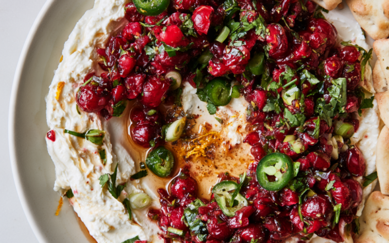 1. Cranberry Jalapeño Cream Cheese Dip