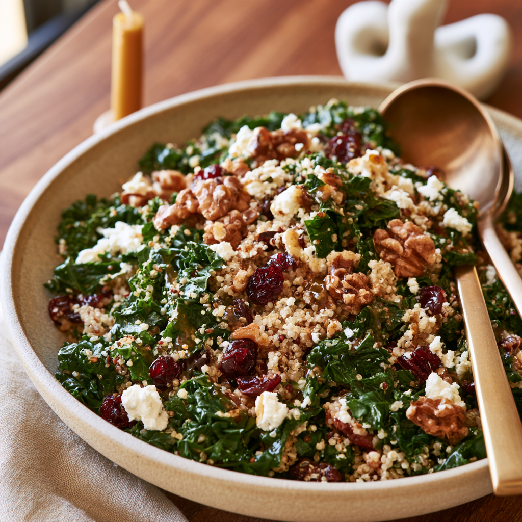 1. Kale Quinoa Cranberry Walnut Salad
