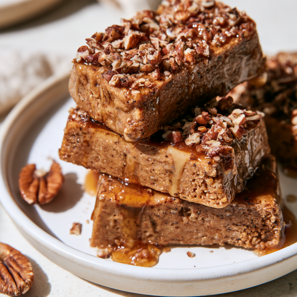 1. Maple Pecan Pie Protein Bars
