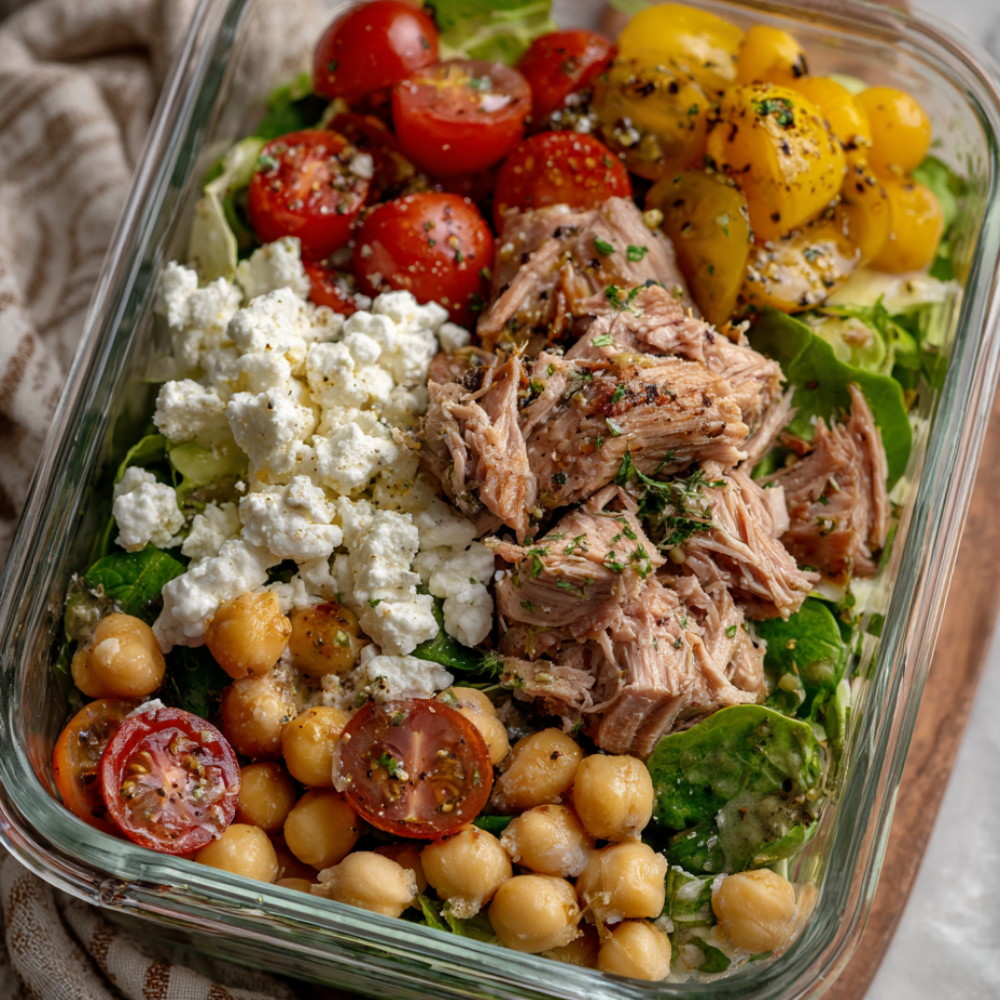 1. Mediterranean Tuna Salad with Chickpeas & Feta