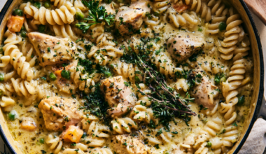 1. One-Pot Creamy Chicken Pot Pie Pasta