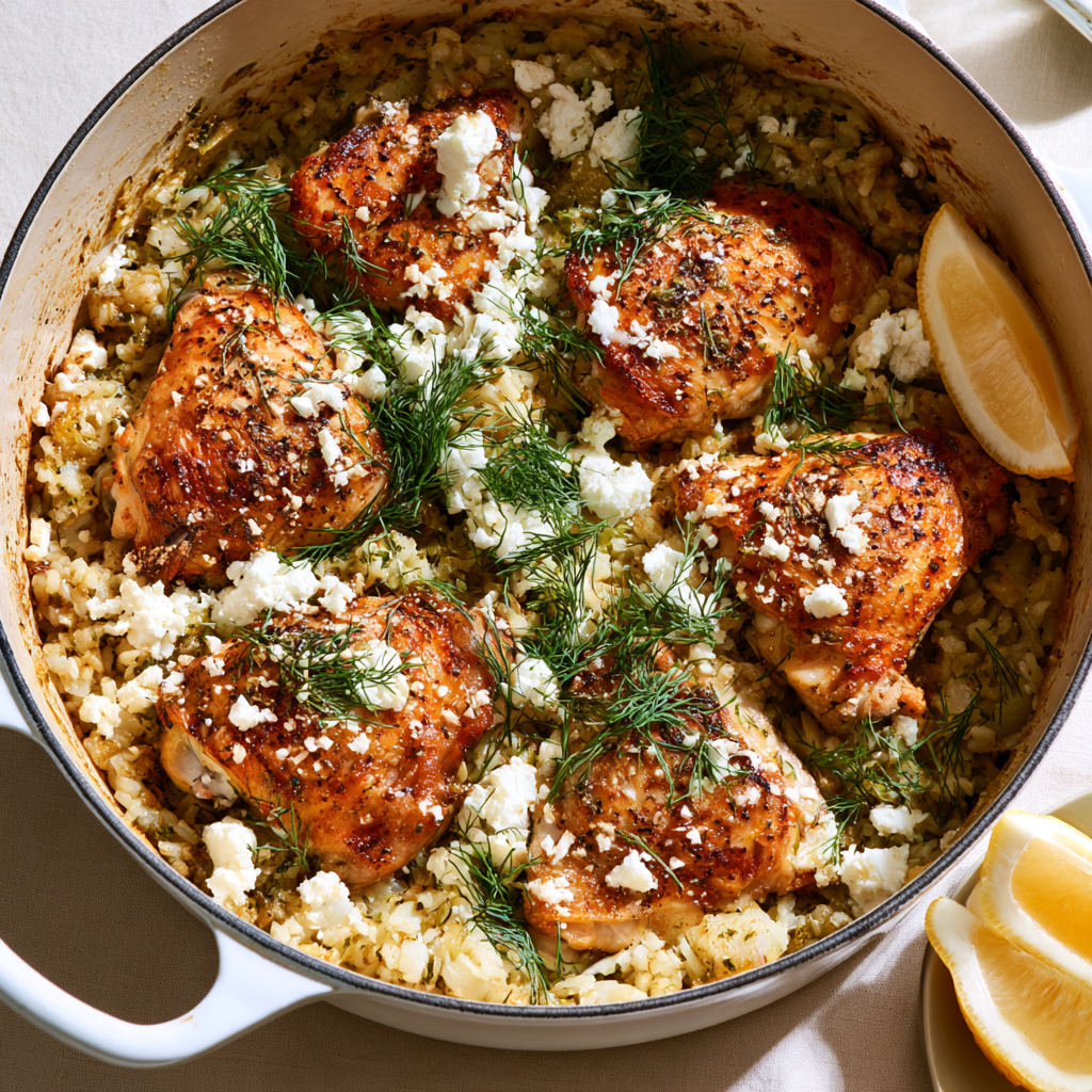1. One-Pot Greek Lemon Chicken & Rice