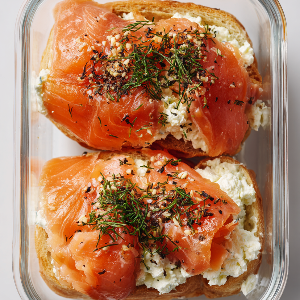 1. Smoked Salmon Toast with Cottage Cheese