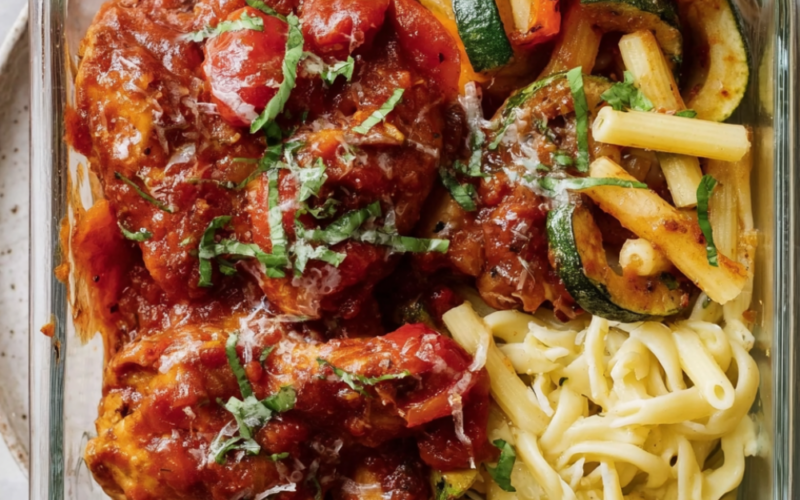 2. Chicken Cacciatore with Pasta