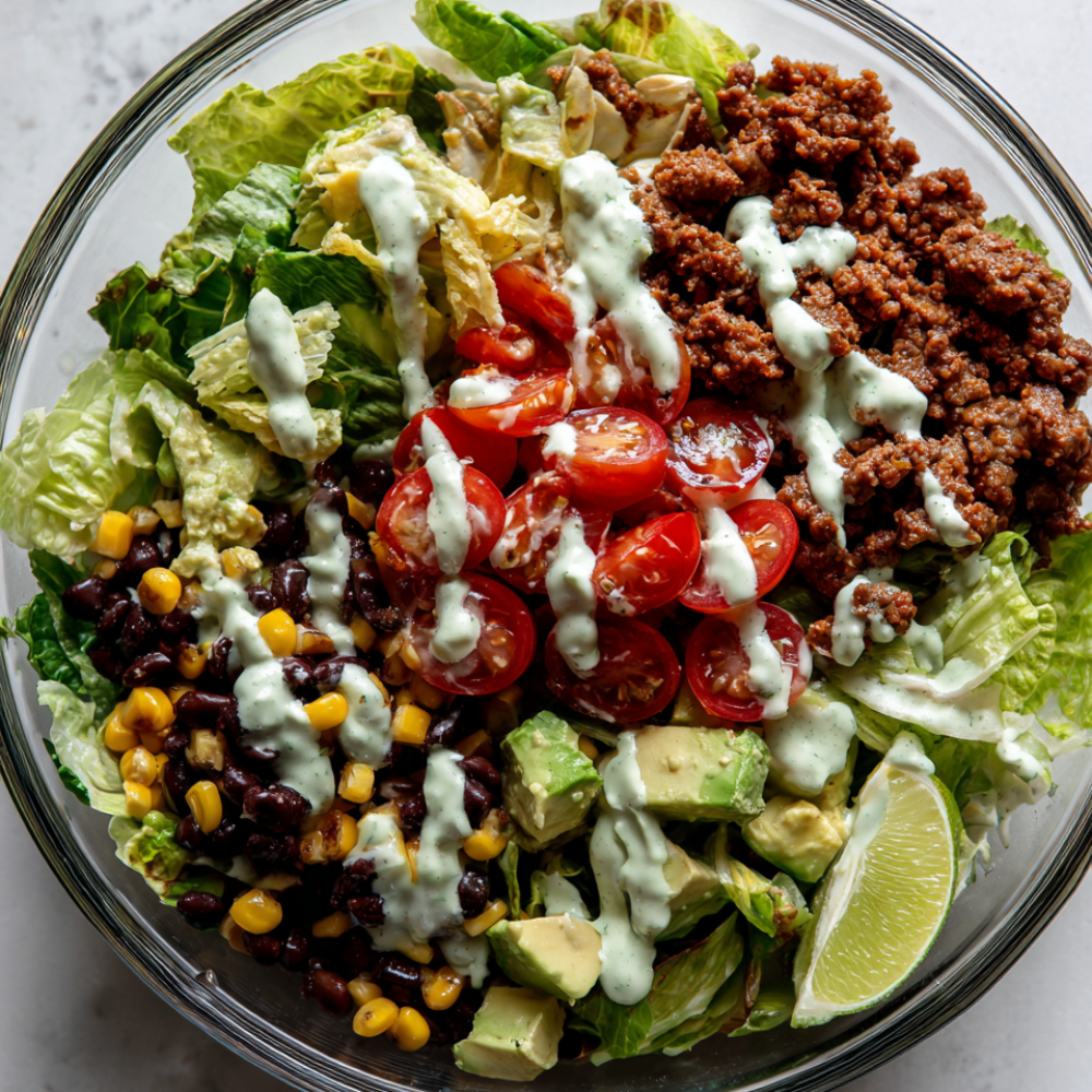 2. Classic Taco Salad Meal Prep (Container Style)
