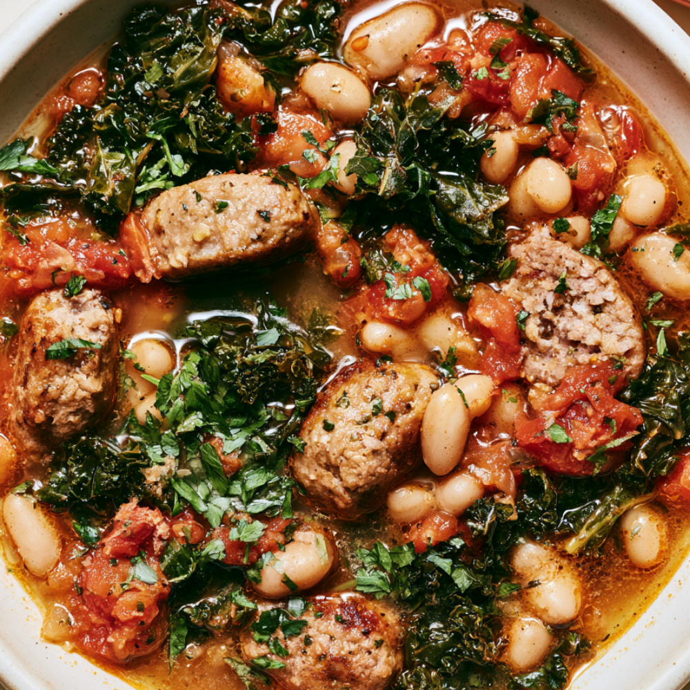 2. Cozy White Bean, Kale & Turkey Sausage Soup