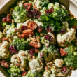 2. Cranberry Pecan Broccoli Cauliflower Salad With Greek Yogurt Poppyseed Dressing