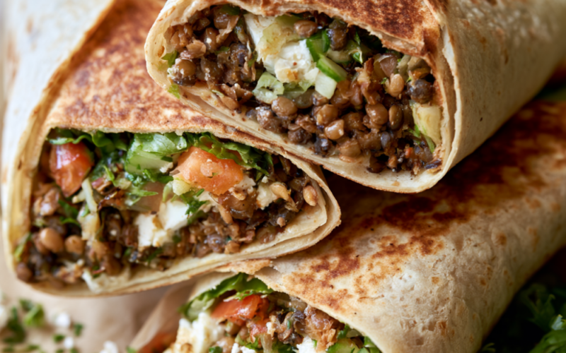 2. Crispy Lentil Feta Wraps