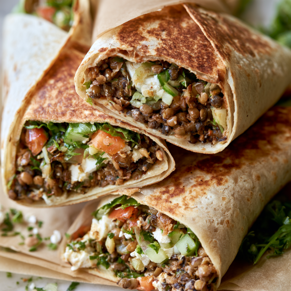 2. Crispy Lentil Feta Wraps