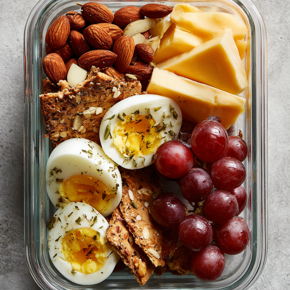 2. Hard-Boiled Egg & Cheddar Snack Box