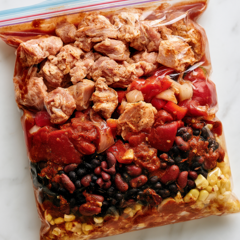 2. Healthy Turkey & Black Bean Chili Freezer Bag