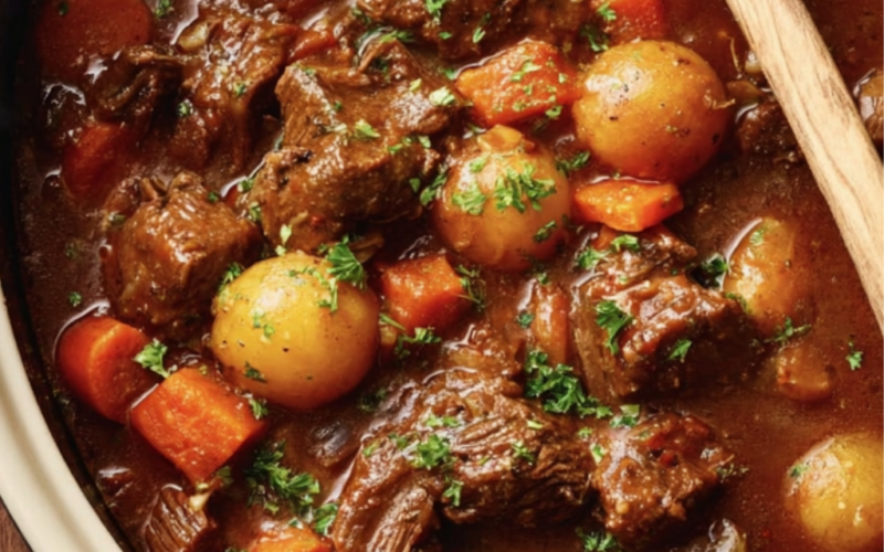 2. High-Protein Crockpot Beef Stew