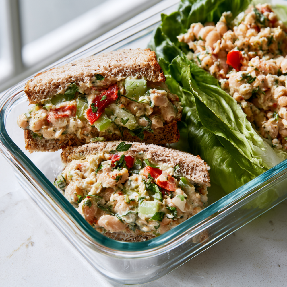3. Creamy Smashed White Bean & Herb Sandwiches