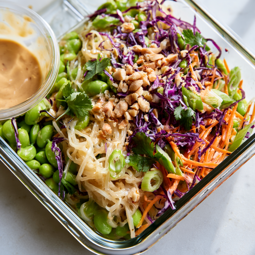 2. High-Protein Peanut Edamame Noodle Salad