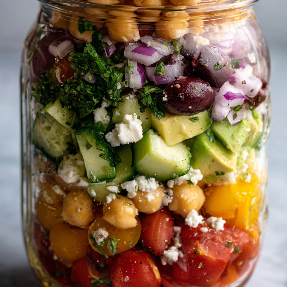 2. Mediterranean Chickpea Mason Jar Salad