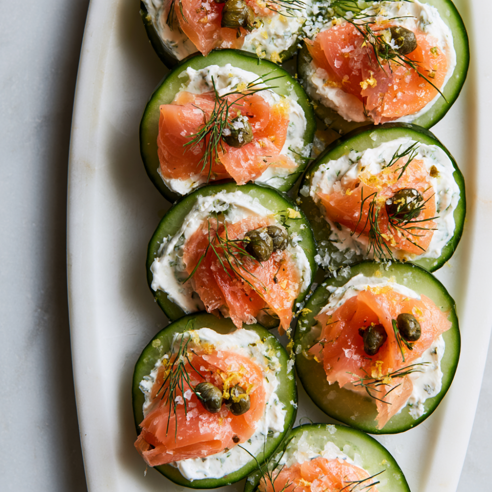 2. Smoked Salmon & Cucumber Herb Bites
