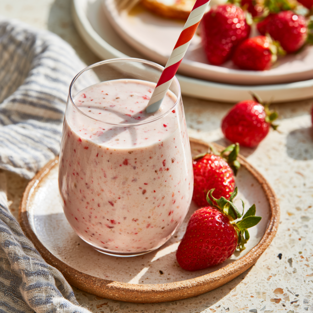 2. Strawberry Vanilla Greek Yogurt Protein Shake