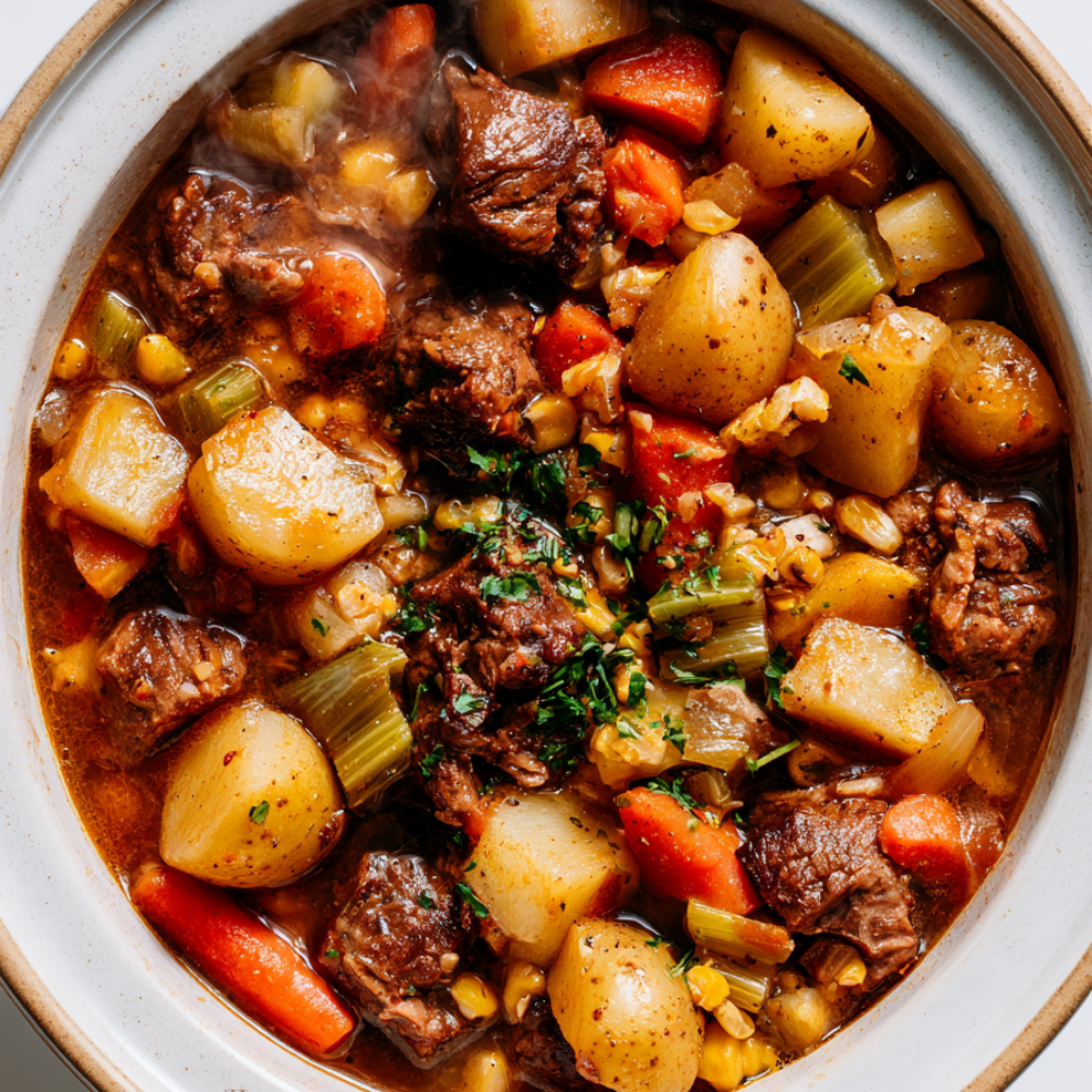 3. Crockpot Vegetable Soup with Stew Meat