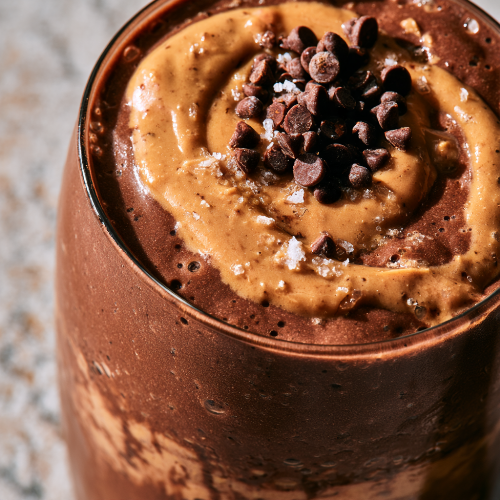 3. Double Chocolate Peanut Butter Protein Smoothie