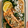 3. Lemon Herb Salmon with Farro & Spinach