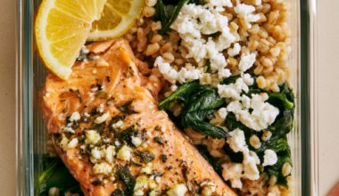 3. Lemon Herb Salmon with Farro & Spinach