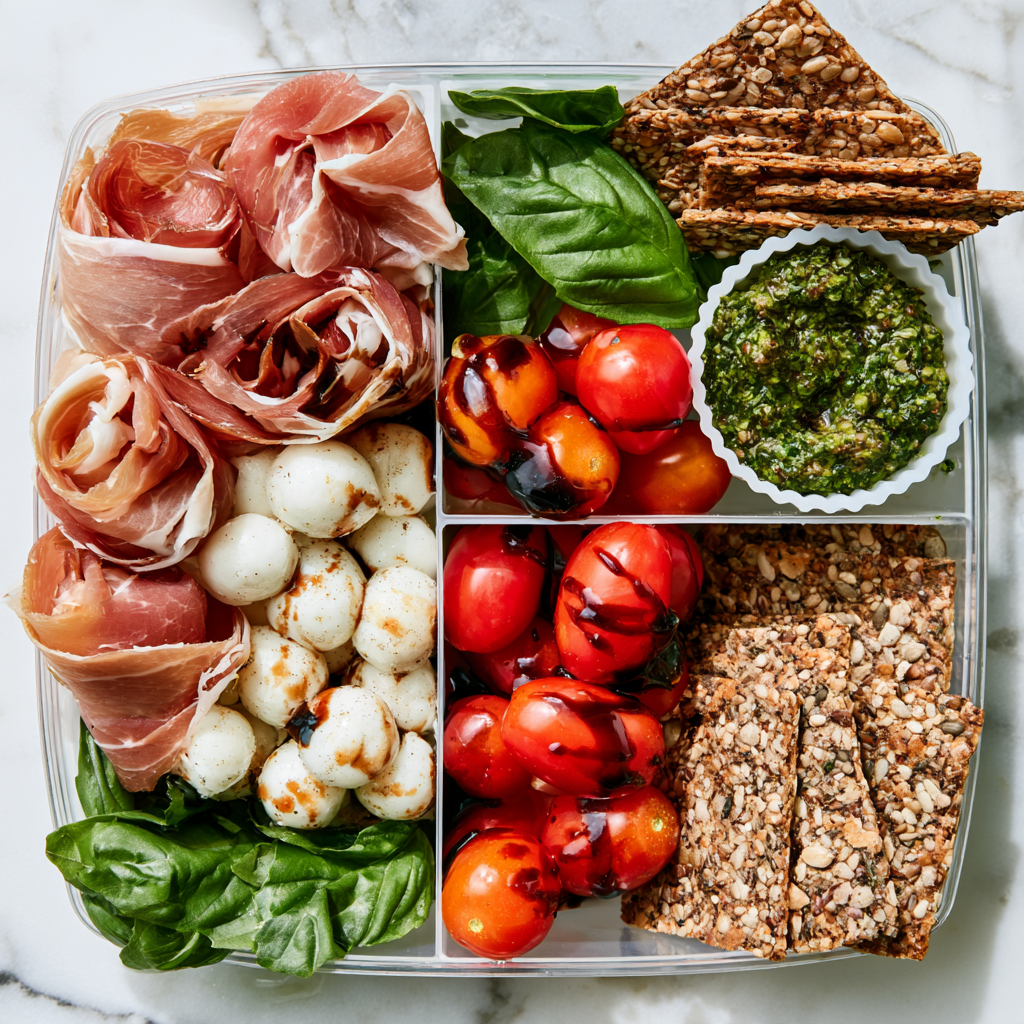 3. Prosciutto, Mozzarella & Pesto Snack Box