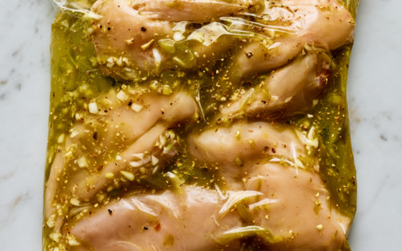 3. Salsa Verde Shredded Chicken Freezer Bag
