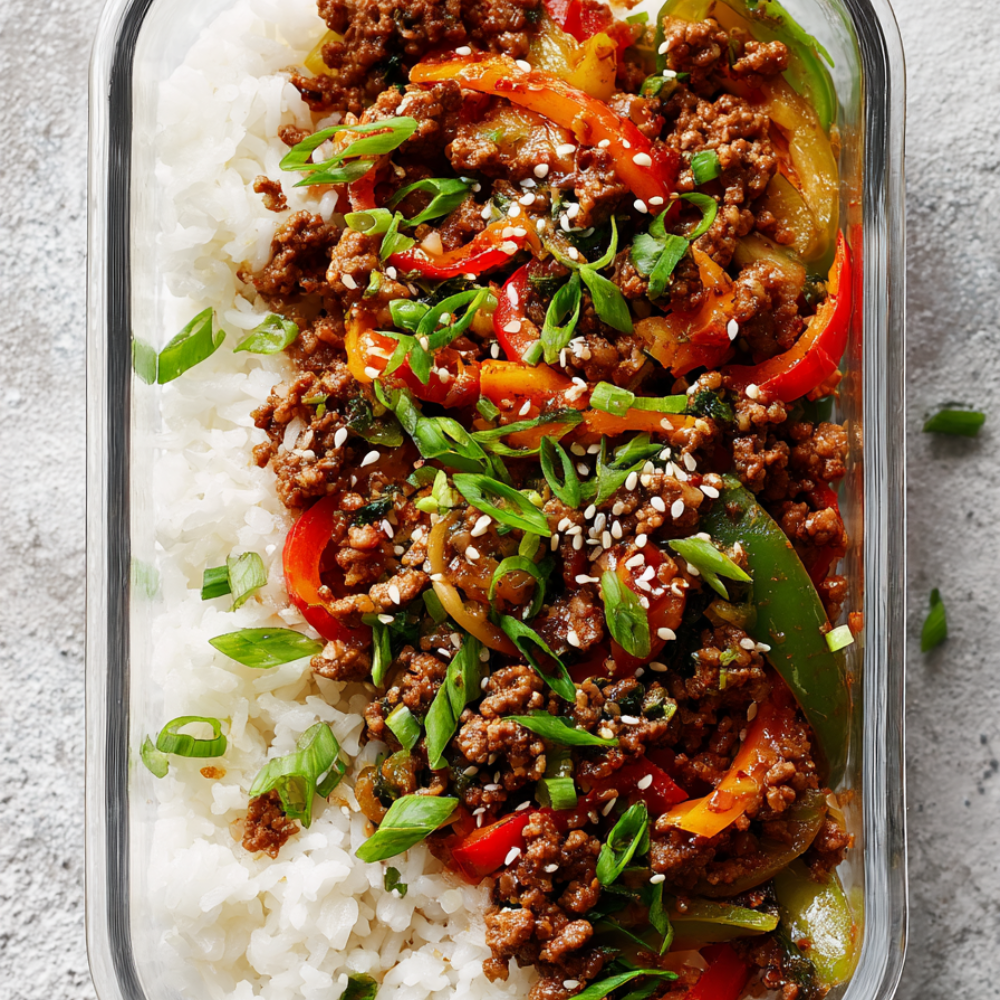 3. Teriyaki Ground Beef Stir-Fry Bowl
