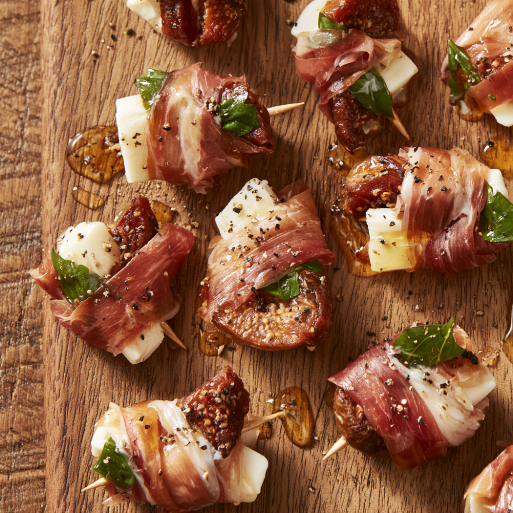 4. Prosciutto-Wrapped Fig & Mozzarella Bites
